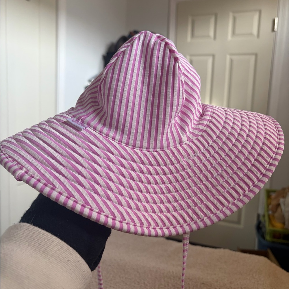 Pink and White Striped Sun Hat